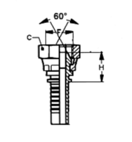 sezione FEMMINA DIRITTA  GAS CIL. BSP SV. 60°