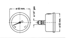 sezione MANOMETRO CASSA INOX DN 63 ATTACCO POSTERIORE