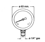 sezione MANOMETRO CASSA INOX DN 63 ATTACCO RADIALE